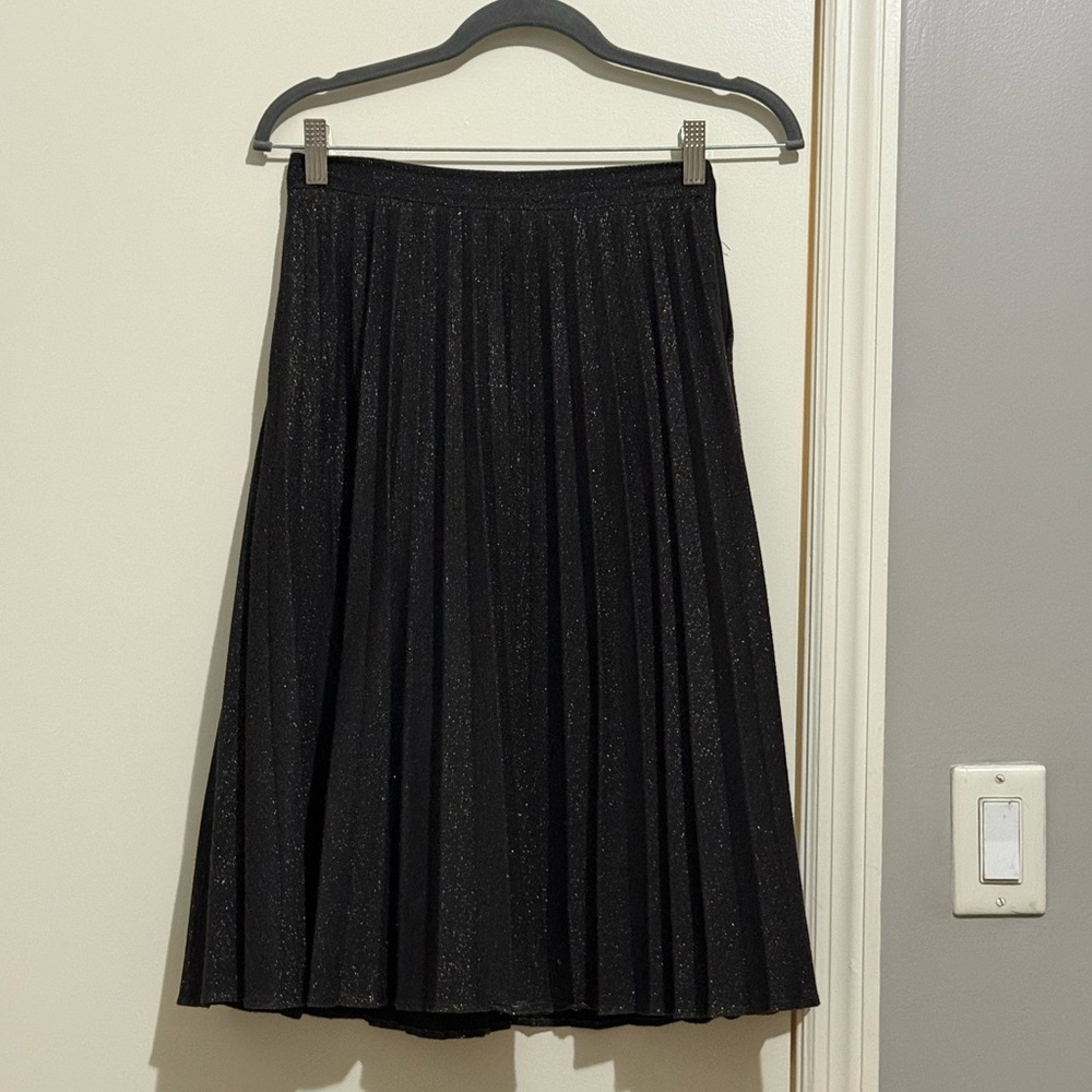 Black Shimmery Pleated Skirt Size 32